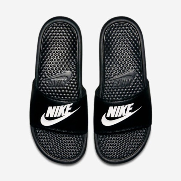 NEW Nike mens Benassi Just Do It Slides Black w white 13 main image 9